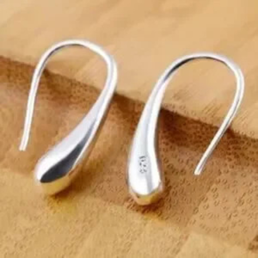 925 Sterling Silver Teardrop Hook Earrings Christmas Birthday Valentine's Gift